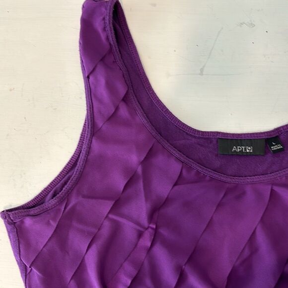 Apt. 9 | Women’s Tiered Ruffle Front Purple Sleeveless Blouse Tank Top - Picture 13 of 15